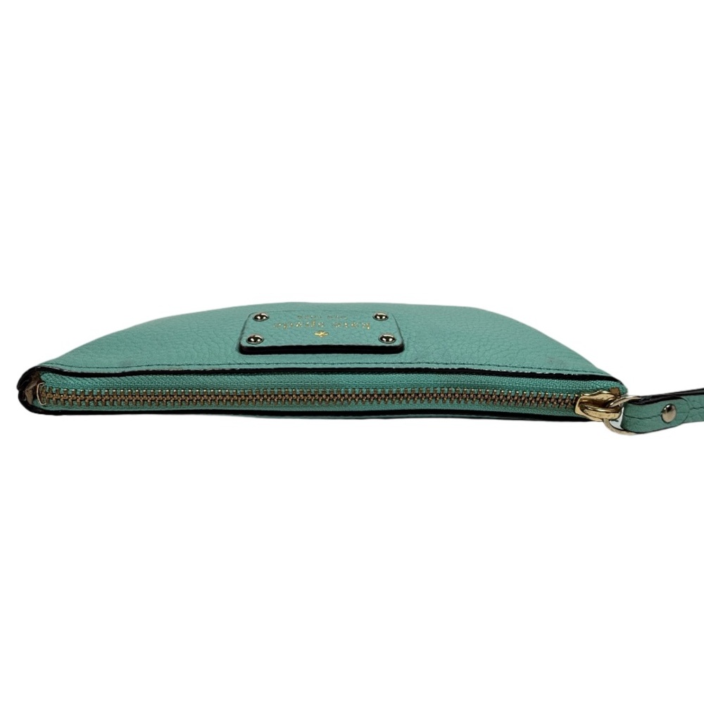 KATE SPADE | Wristlet Top Zip Teal Pebbled Leather Classic Preppy Vacation - Picture 4 of 16